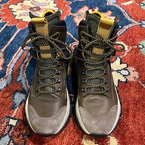 Moncler Tristan Boots - Brown with Mustard Accents - Size 42/US 9